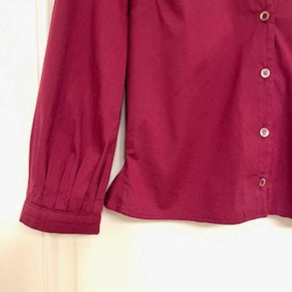 Gucci Blouse in burgundy color, Made in Italy, with bamboo fastener. - Picture 6 of 10
